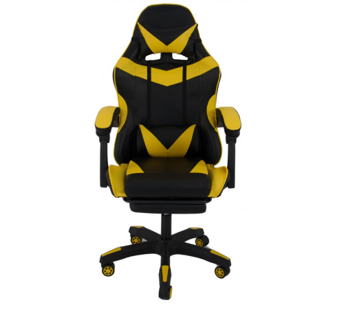 Ігрове крісло Bonro B-810 TPF чорно-жовте + підставка для ніг