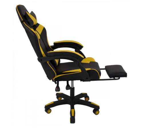 Ігрове крісло Bonro B-810 TPF чорно-жовте + підставка для ніг