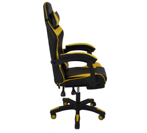 Ігрове крісло Bonro B-810 TPF чорно-жовте + підставка для ніг